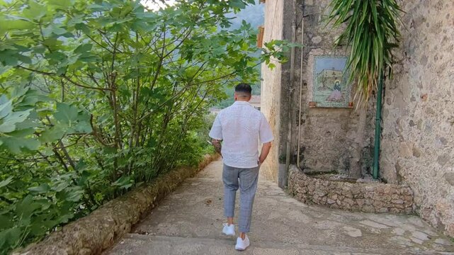Walking through Deia in Mallorca