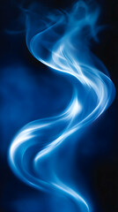 Abstract blue and white smoke design on a dark background.