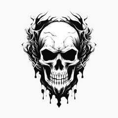Fototapeta premium Gothic skull art design