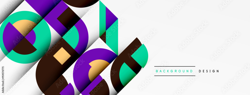 Poster geometric design abstract background - circles squares
