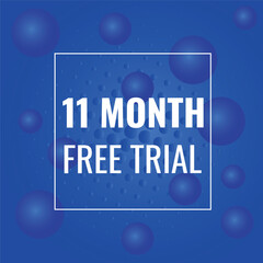 11 month free trial banner design. 11 months free banner background
