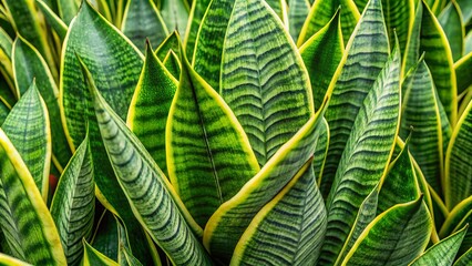Delicate, wavy patterns dance across the luscious green foliage of the mother-in-law's tongue plant, its natural beauty