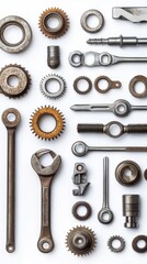 Fototapeta premium Various industrial tools and components are organized systematically for efficient selection and identification in a workshop setting