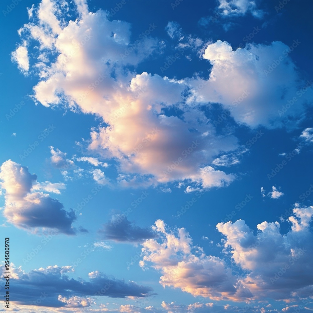 Canvas Prints Beatiful sky with comolus clouds, AI Generative