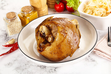 Baked pork knee with spices