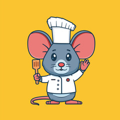 A Mouse Chef Holding Spatula.