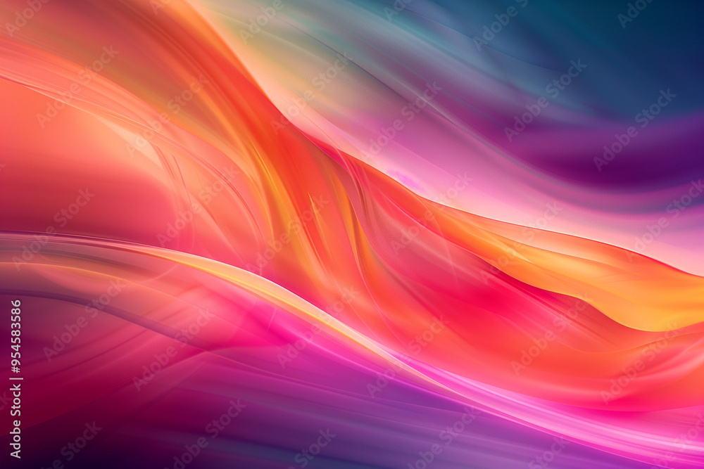 Wall mural ui ux design, abstract concept multicolored blend background with a color vibrant curve line gradien