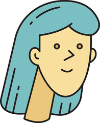 Girl Face Cartoon Character Avatar
