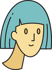 Girl Face Cartoon Character Avatar
