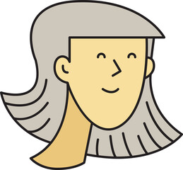 Girl Face Cartoon Character Avatar
