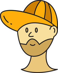 Beard Man Face Cartoon Character Avatar