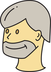 Beard Man Face Cartoon Character Avatar