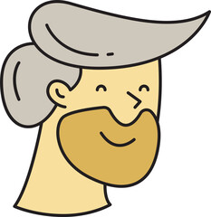 Beard Man Face Cartoon Character Avatar