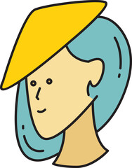Woman Face Cartoon Character Avatar
