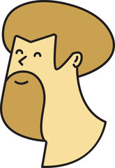 Beard Man Face Cartoon Character Avatar