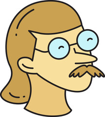 Old Man Face Cartoon Character Avatar