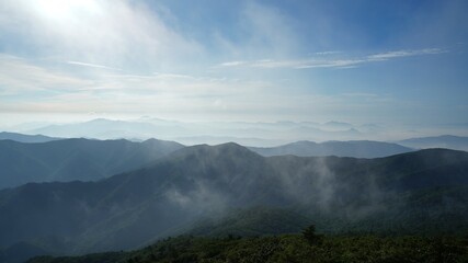 Sunrise view of Deogyusan National Park in Korea