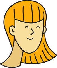 Woman Face Cartoon Character Avatar