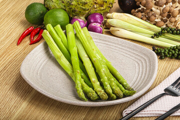 Dietary cuisine - boiled aspargus stem