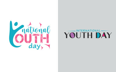 World youth day  hand drawn colorful typography vector illustration.