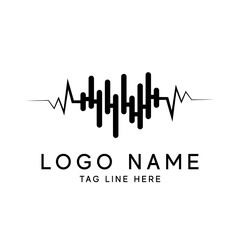 Sound wave logo icon template