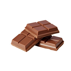 A stack of milk chocolate squares is suitable for confectionery packaging design, food blog graphics, and dessert menu illustrations