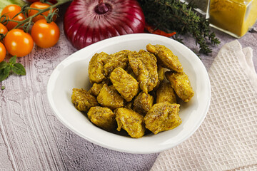 Indian cuisine curry chicken fillet