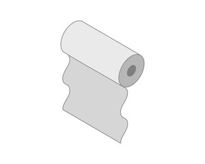 Textile roll vector icon. Paper tube illustration design for kitchen cleaning towel, carpet, scroll whatman, fabric.