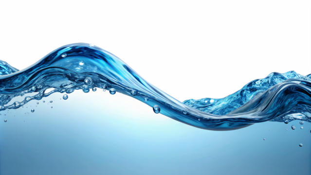 Crystal-clear water splashing against a pristine white backdrop, forming mesmerizing bubbles and ripples in a dynamic display of nature's beauty