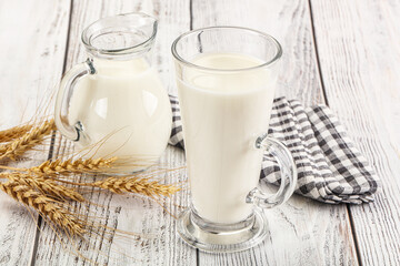 Organic milk in the glass