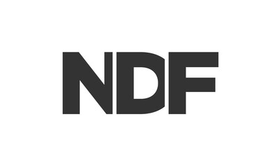 NDF logo design template with strong and modern bold text. Initial based vector logotype featuring simple and minimal typography. Trendy company identity.