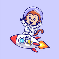 Cute Monkey Astronaut Riding Rocket Cartoon Vector Icon 
Illustration. Animal Science Icon Concept Isolated Premium
Vector. Flat Cartoon Style
