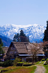Fototapeta premium World Heritage site Ainokura (Gokayama) mountain village in Toyama prefecture.