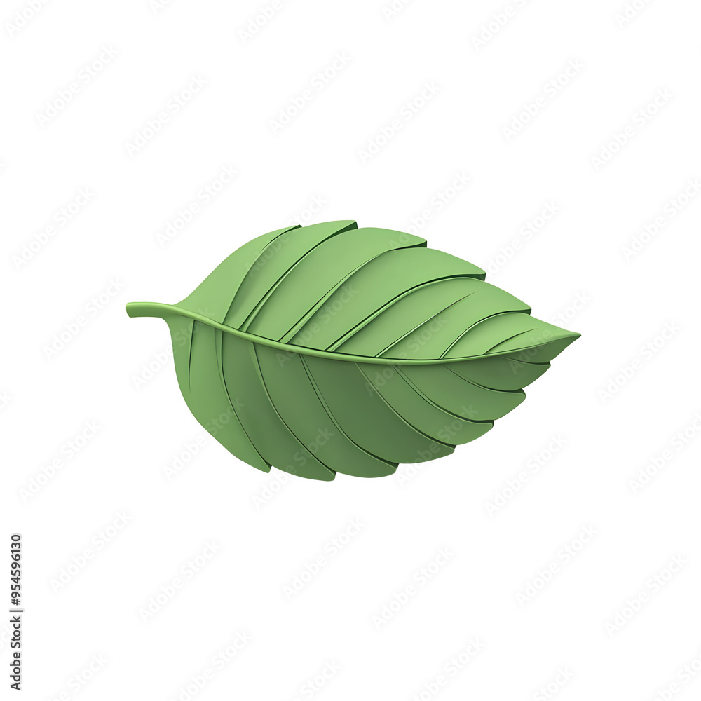 Canvas Prints cartoon 3d green leaf, minimalism, environment icon