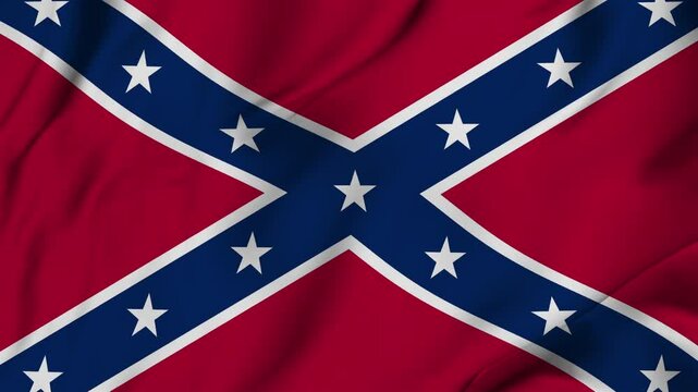 A beautiful view of the Confederate flag video. 3d flag-waving video. Confederate flag 4K resolution.