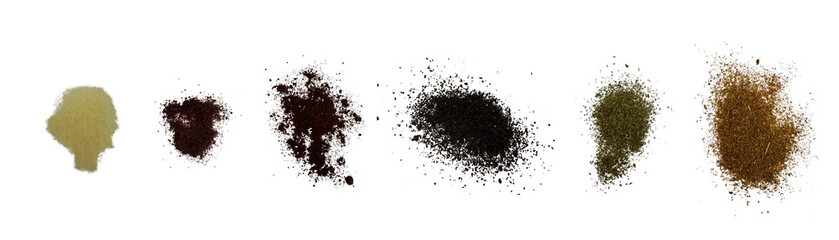 combinations of different spices together, close-up macro shots