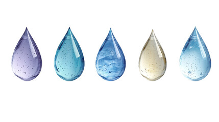 A collection of colorful water droplets, showcasing different shades and textures, perfect for various design projects.