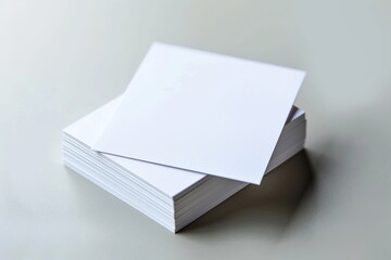 Blank white rectangular Business cards templates canvases on a white background placed in row. Mock-up got your business card, logo
