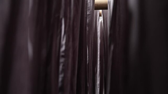 reverse camera passes through hanging curtain