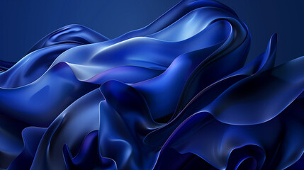Fototapeta premium Blue Wavy Abstract Background with a Sense of Movement