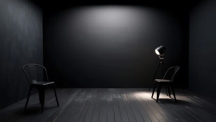 Obraz premium Step into a world of dramatic ambiance with this dark and moody studio background, perfect for capturing cinematic and atmospheric visuals