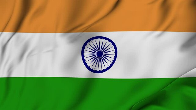 A beautiful view of the India flag video. 3d flag-waving video. India flag 4K resolution.