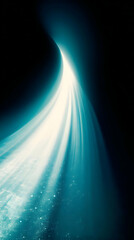 Abstract glowing light streaks on a blue background.