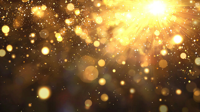 Fototapeta Abstract festive golden background with Sunlight Effect,  Festive and Elegant Design as Wallpaper Illustration