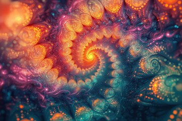 Mesmerizing Psychedelic Fractal Spiral Abstract Design