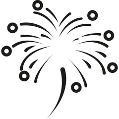Firework for Celebration. Firework Sunburst Icon. Doodle Line Sparkles and Rays