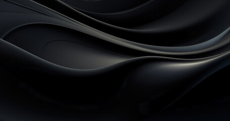 Obraz premium A smooth, abstract composition featuring flowing black curves and gradients, creating a sense of depth and elegance.