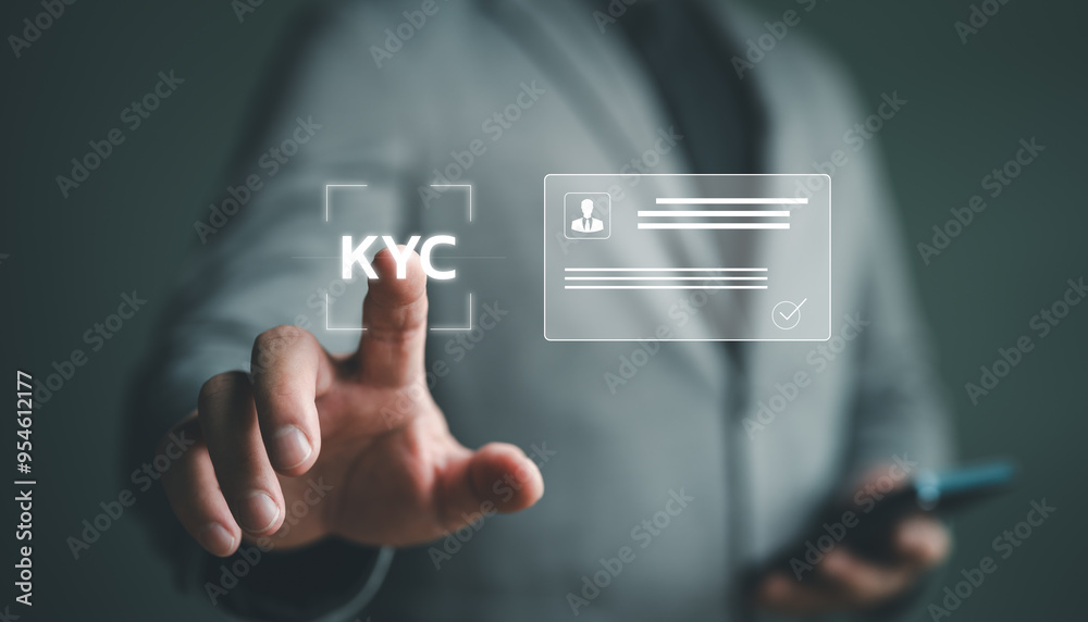 Leinwandbilder know your customer concept. business verifying the identity of clients for kyc financial client auth