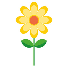simple minimalist illustration of a sunflower vector