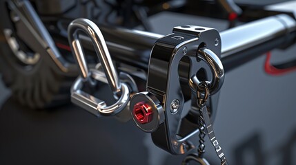 Obraz premium A 3D render of a UTV winch hook